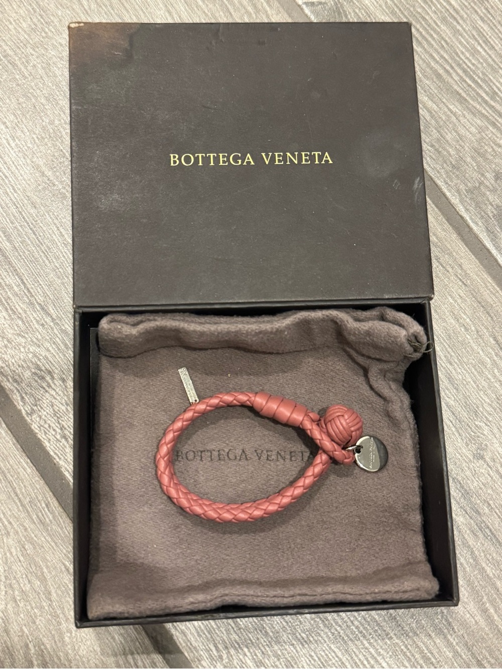 Bottega Veneta Intrecciato Terracotta Bracelet